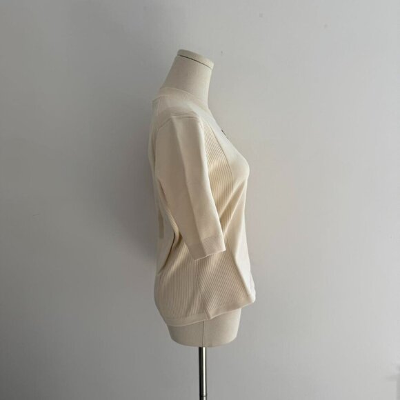 Adidas X Wales Bonner Knit  Short Sleeve Tee | Cream/Maroon | Women’s Size M - Picture 2 of 4